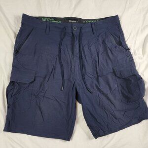 Brixton All Terrain Mens 34 Blue Cargo Shorts Quick Dry Stretch Camping Outdoors